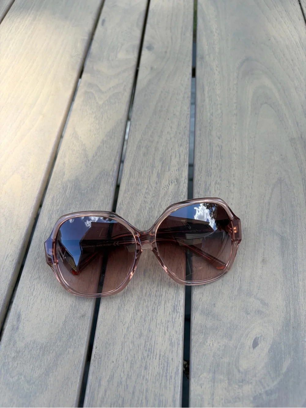 Swarovski Oversized Fashion Sunglasses - Pink Gradient Lenses